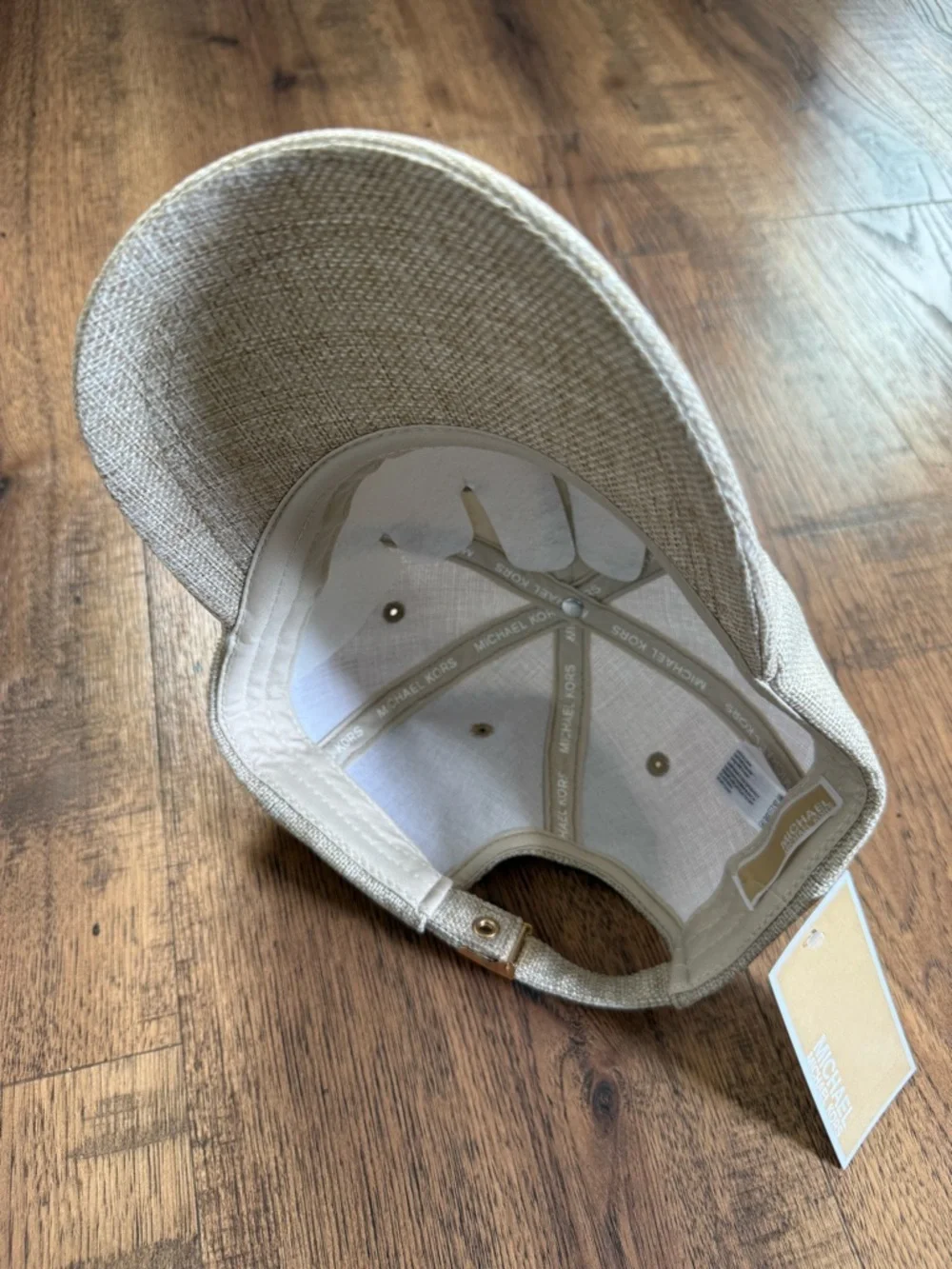 MICHAEL Michael Kors Beige Linen-Texture Baseball Cap